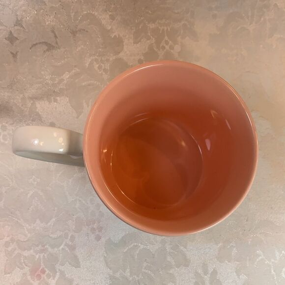 Opalhouse Stoneware Letter A Coffee Tea Cappuccino Mug Pink Lined Flowers Ferns - Picture 3 of 4